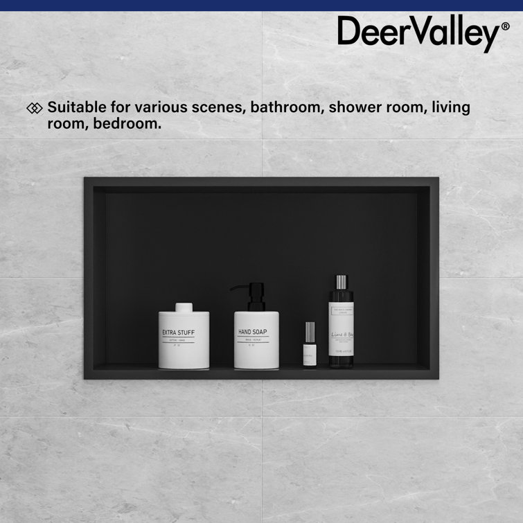 Matte Black Stainless Steel Rectangular Wall Mount Shower Niche