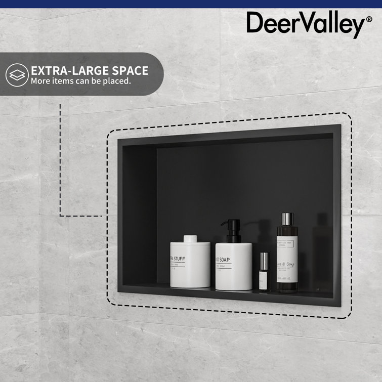 Matte Black Stainless Steel Rectangular Wall Mount Shower Niche