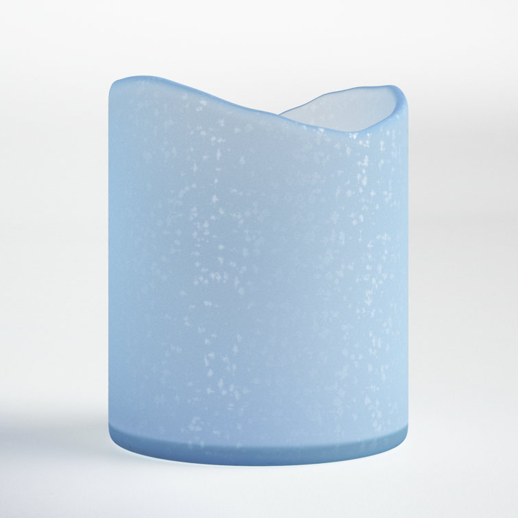 Blue Frosted Glass Tabletop Hurricane Candle Holder