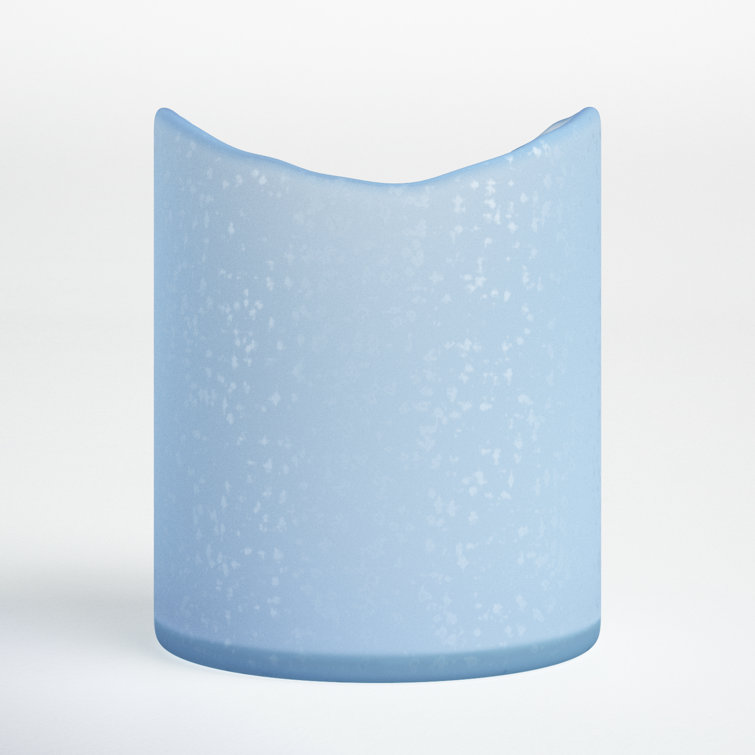 Blue Frosted Glass Tabletop Hurricane Candle Holder
