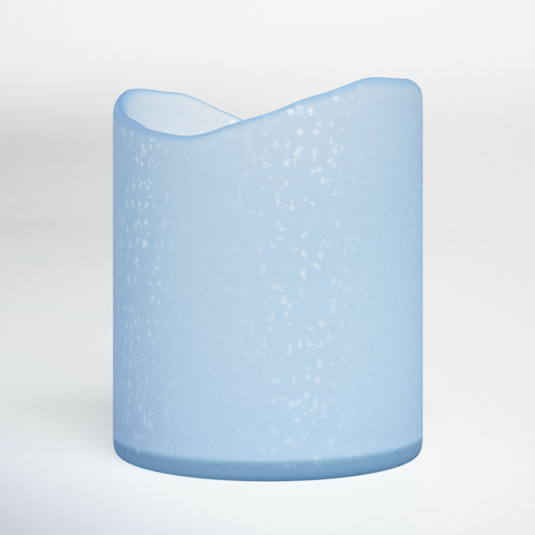 Blue Frosted Glass Tabletop Hurricane Candle Holder