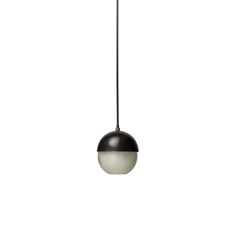 Mini Bowl LED Pendant in Oil Rubbed Bronze with Faux Alabaster Shade