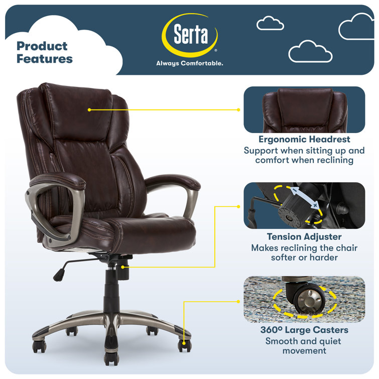 Biscuit Brown Bonded Leather High Back Executive Swivel Chair