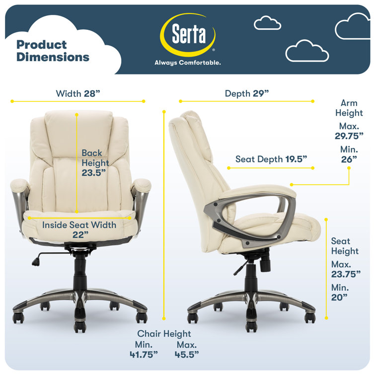 Beige Faux Leather High Back Executive Swivel Chair