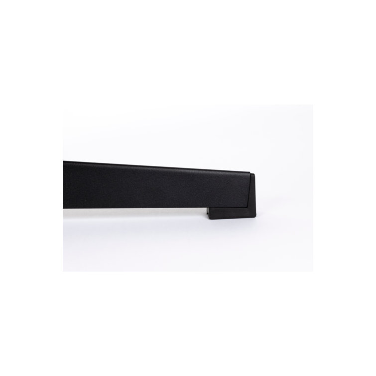 Black Leather Upholstered Steel Accent Stool