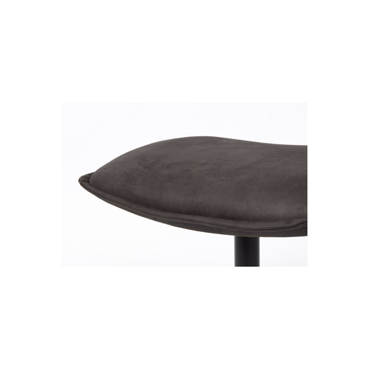 Black Leather Upholstered Steel Accent Stool