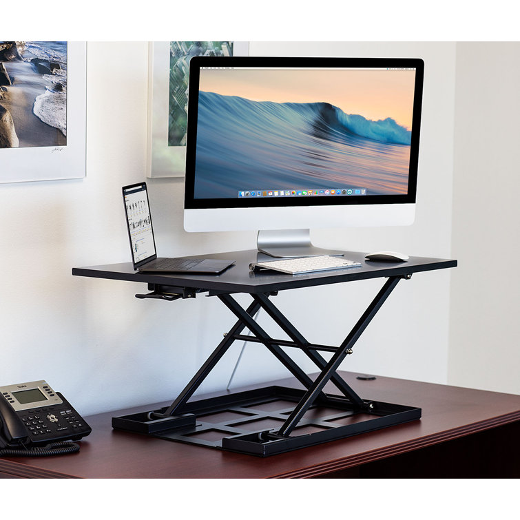 ErgoFlex Ultra Slim 35'' Black Metal Standing Desk Converter