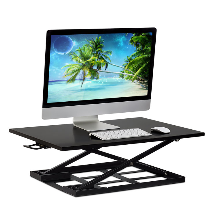ErgoFlex Ultra Slim 35'' Black Metal Standing Desk Converter