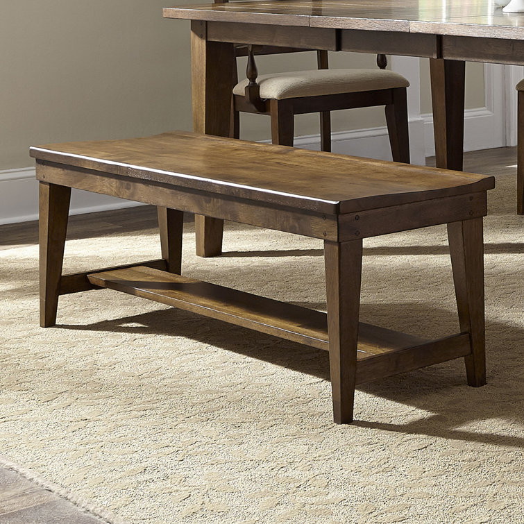 Rustic Oak 52-Inch Traditional Dining Bench