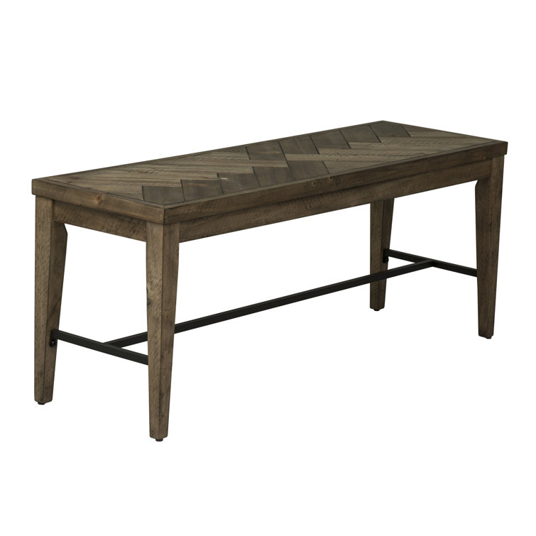 Urban Transitional 44'' Gray Bench with Rustic Caramel Finish