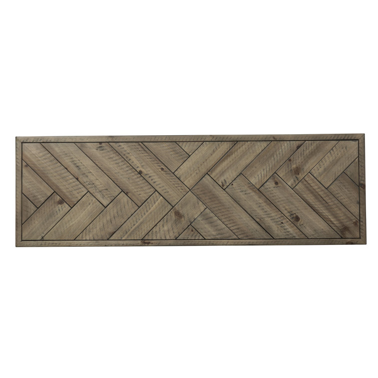 Urban Transitional 44'' Gray Bench with Rustic Caramel Finish