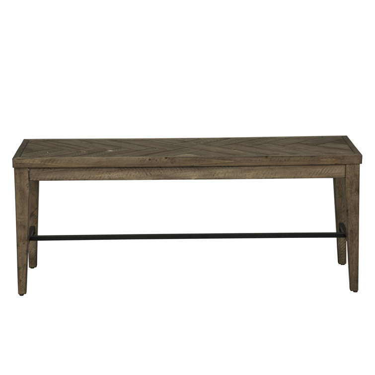 Urban Transitional 44'' Gray Bench with Rustic Caramel Finish