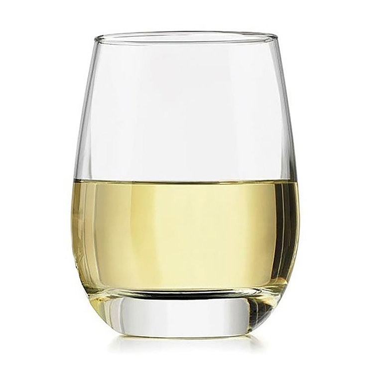 Clear Stemless Glasses Set, 15.25 Ounce, Set of 12