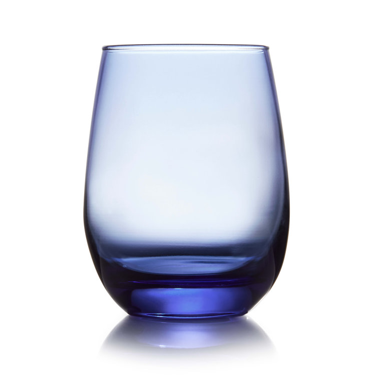 Tidal Blue 15.25 oz Stemless Wine Glass Set of 12