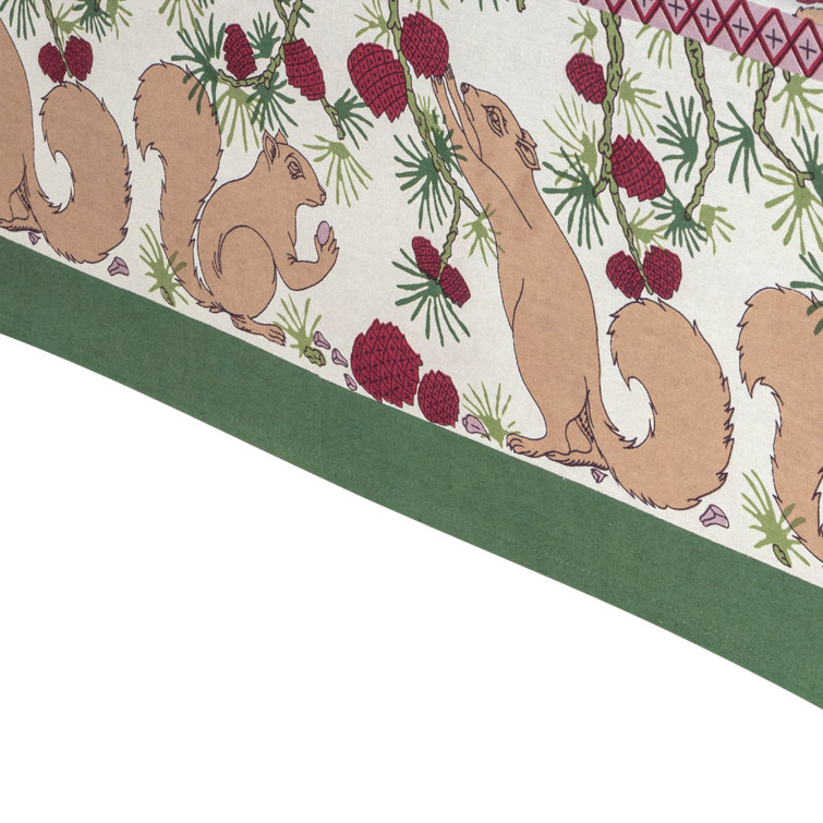 Handmade Red and Green Cotton Square Tablecloth