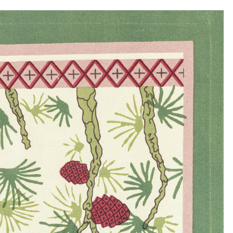 Festive Squirrel & Pinecone Cotton Fall Placemats Set