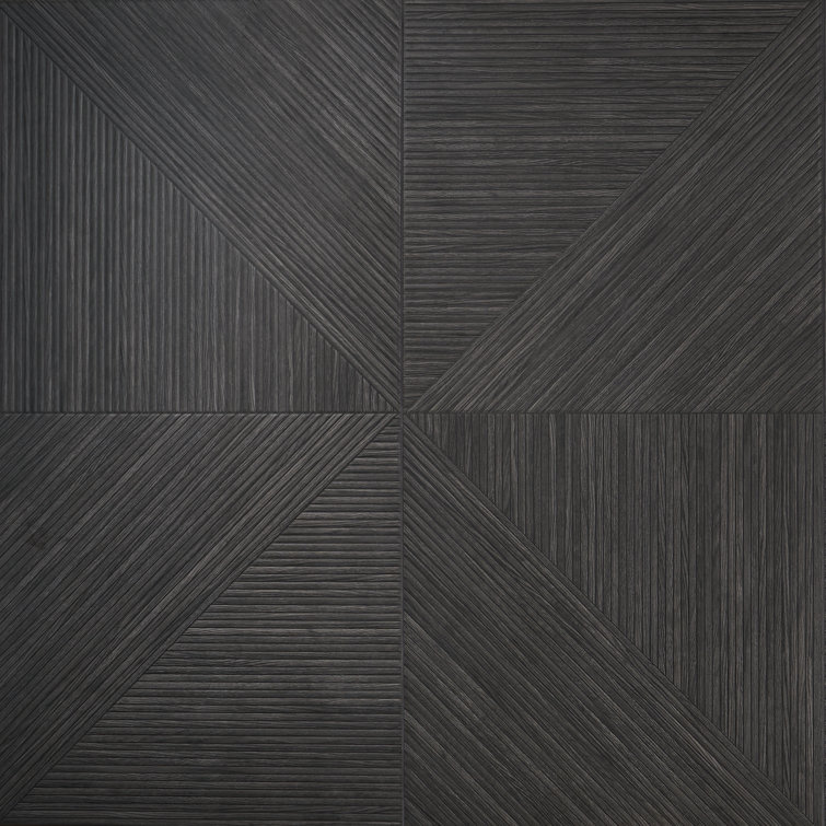 Charcoal Matte Porcelain Wood Look Rectangular Wall Tile