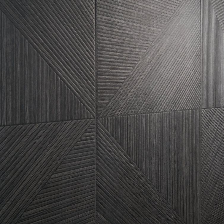 Charcoal Matte Porcelain Wood Look Rectangular Wall Tile