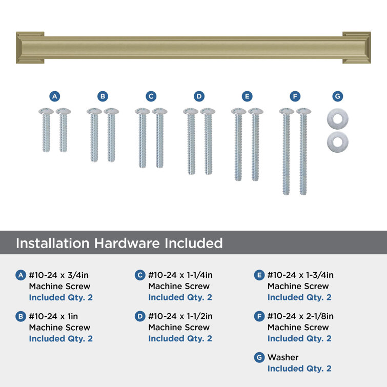 Golden Champagne 12" Modern Appliance Pull with Mounting Hardware