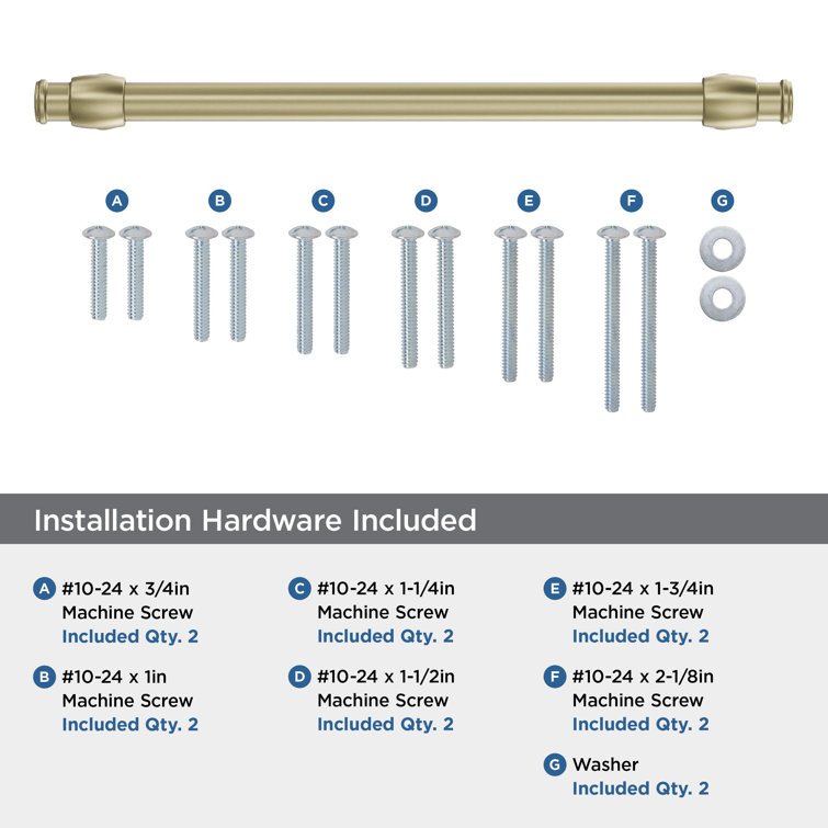 Golden Champagne 12" Appliance Pull with Mounting Hardware