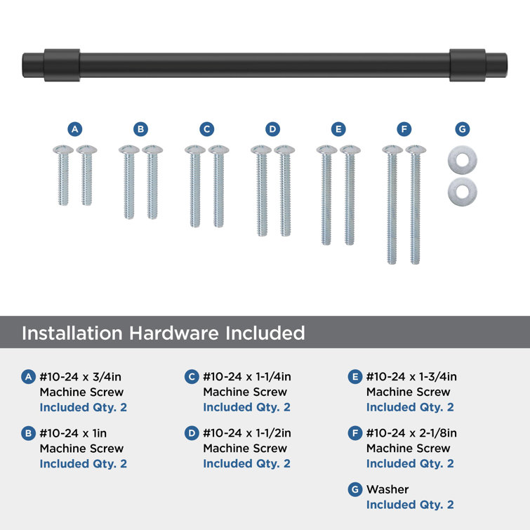 Matte Black 14-Inch Modern Appliance Pull with Mounting Hardware