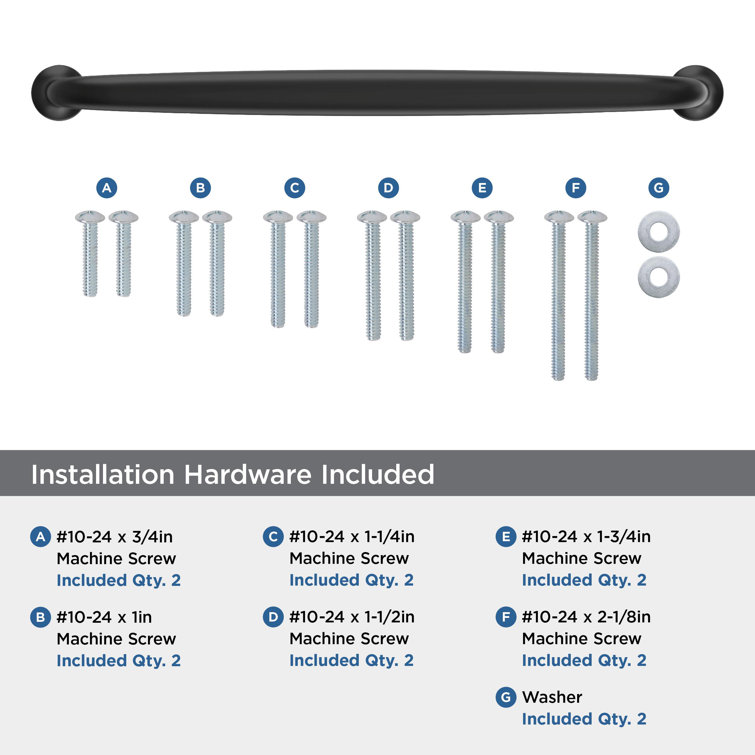 Matte Black Zinc Modern Appliance Pull with Mounting Hardware