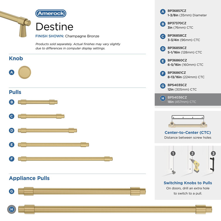 Destine 18" Center to Center Appliance Pull
