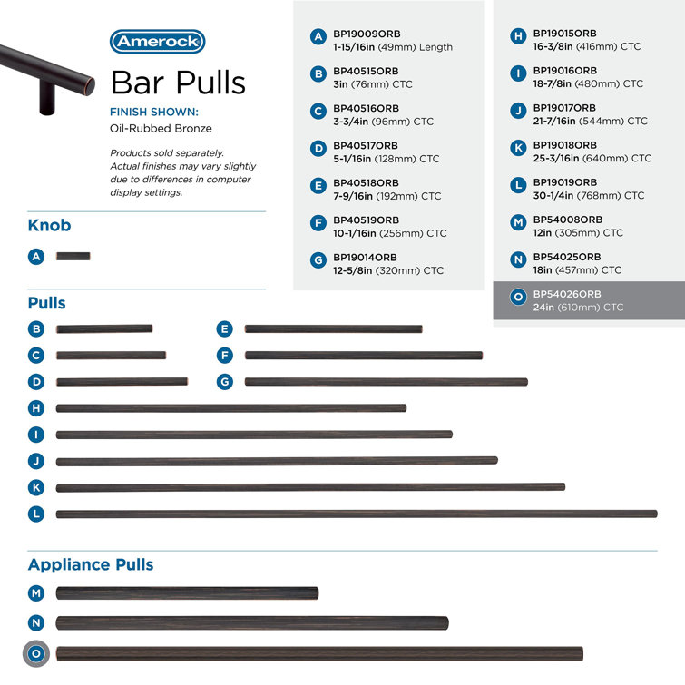 Oil Rubbed Bronze 26.62" Modern Bar Pull with Mounting Hardware