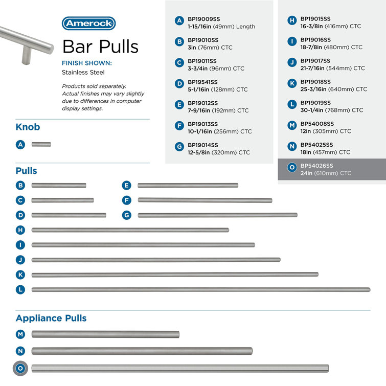 Stainless Steel 24-Inch Modern Bar Pull Handle