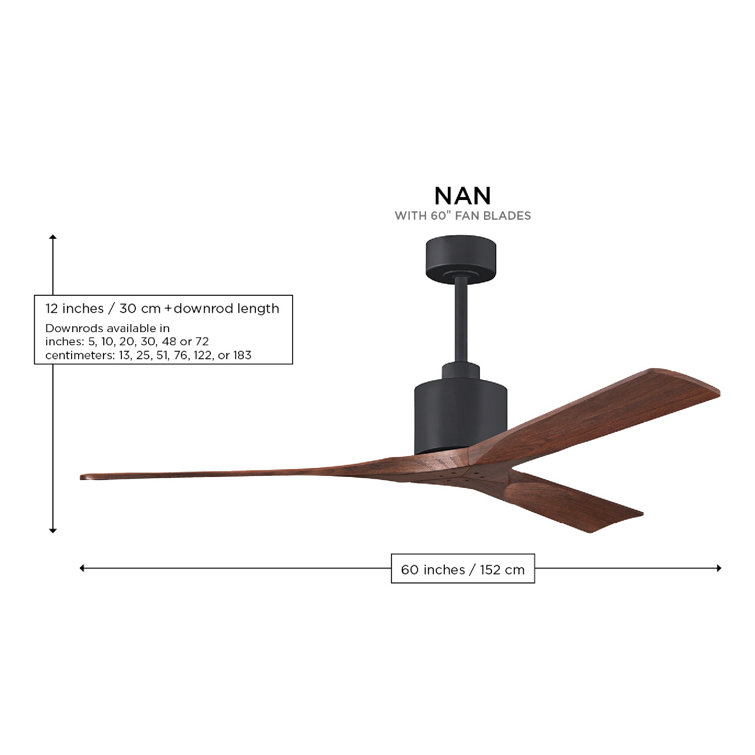 52" Textured Bronze and Matte White Solid Wood Ceiling Fan with Remote