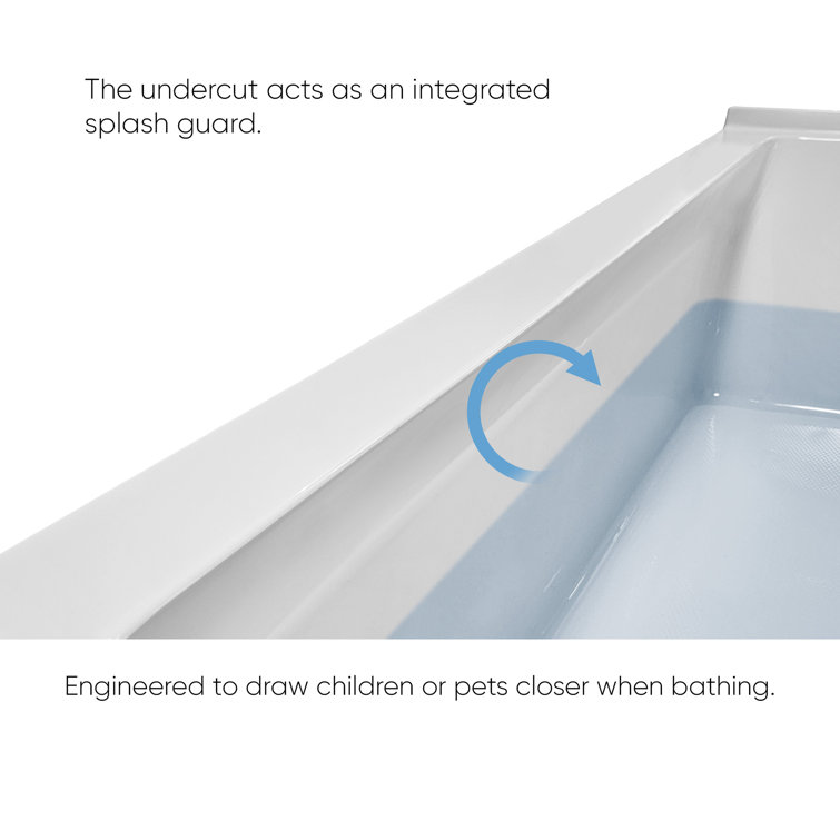White Acrylic 60" Alcove Soaking Bathtub with Left Drain
