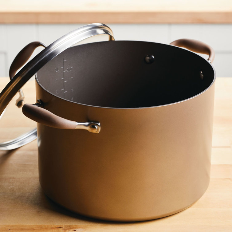 Bronze 10-Quart Hard-Anodized Aluminum Nonstick Stockpot with Lid