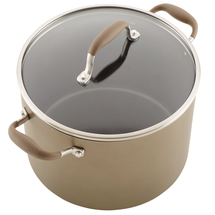Bronze 10-Quart Hard-Anodized Aluminum Nonstick Stockpot with Lid