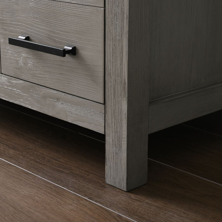 Textured Gray 42'' Single Vanity with Blue Limestone Top