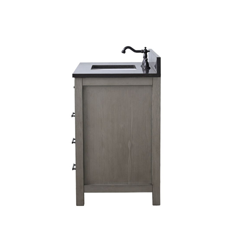 Textured Gray 42'' Single Vanity with Blue Limestone Top