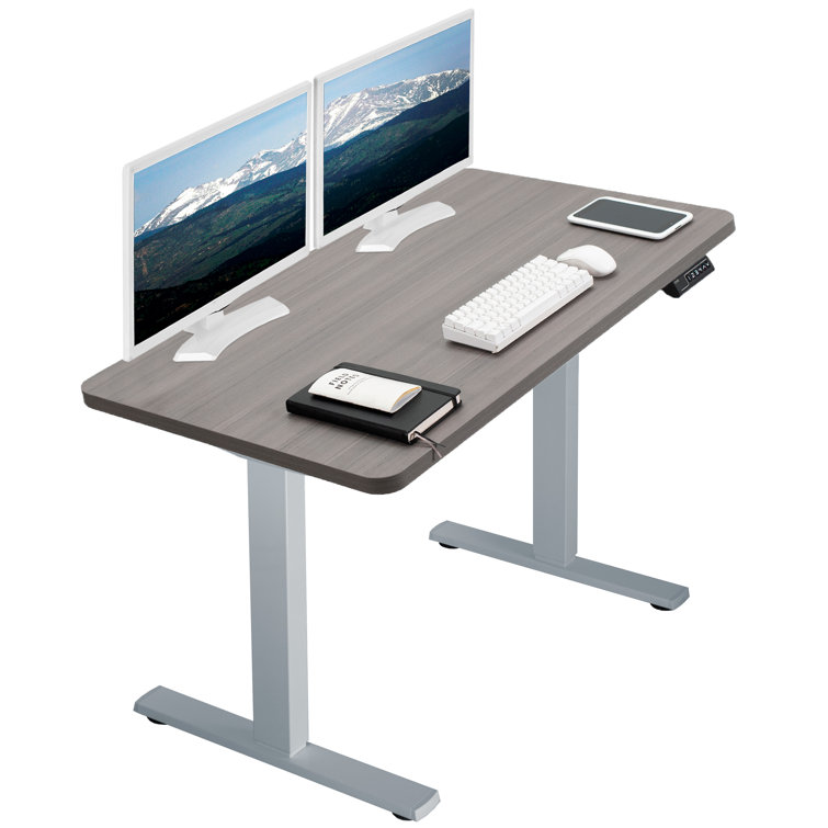 Elevate 43" Dark Walnut Electric Adjustable Desk with Black Frame