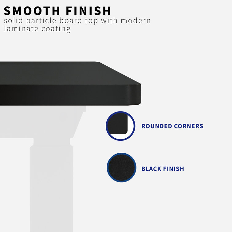 59-Inch Black Particle Board Sit-Stand Desk Top
