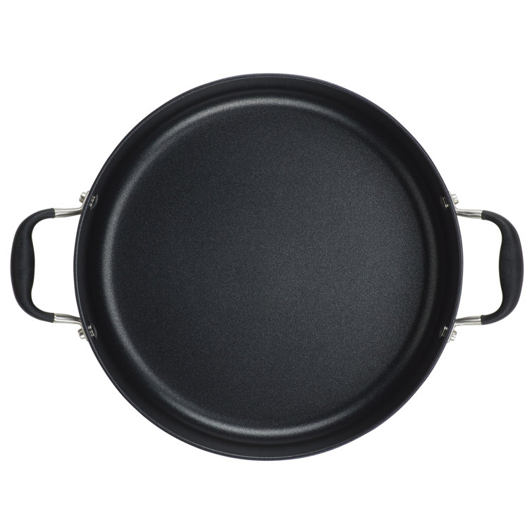 Onyx Black Aluminum Nonstick Wide Stockpot with Glass Lid, 7.5 Quart