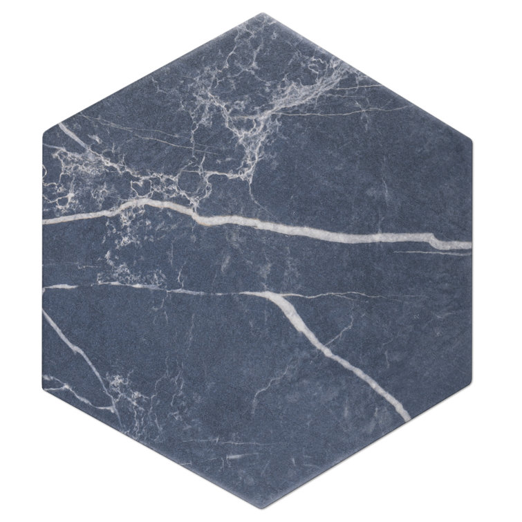 Elegance Blue Hexagon Matte Porcelain Wall and Floor Tile