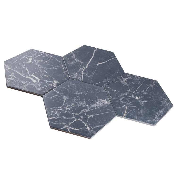 Elegance Blue Hexagon Matte Porcelain Wall and Floor Tile