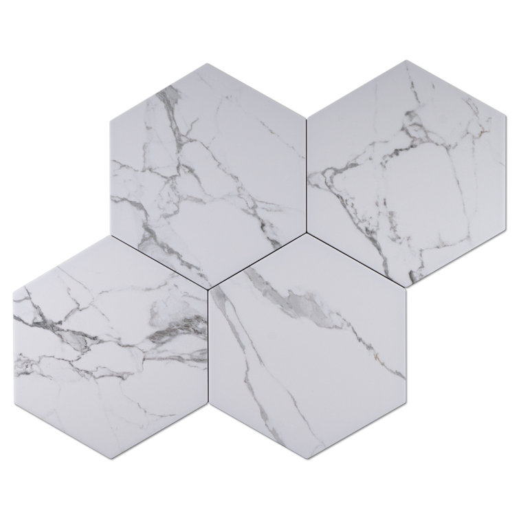 Elegance 7.87" x 9.45" Porcelain Marble Look Wall & Floor Tile