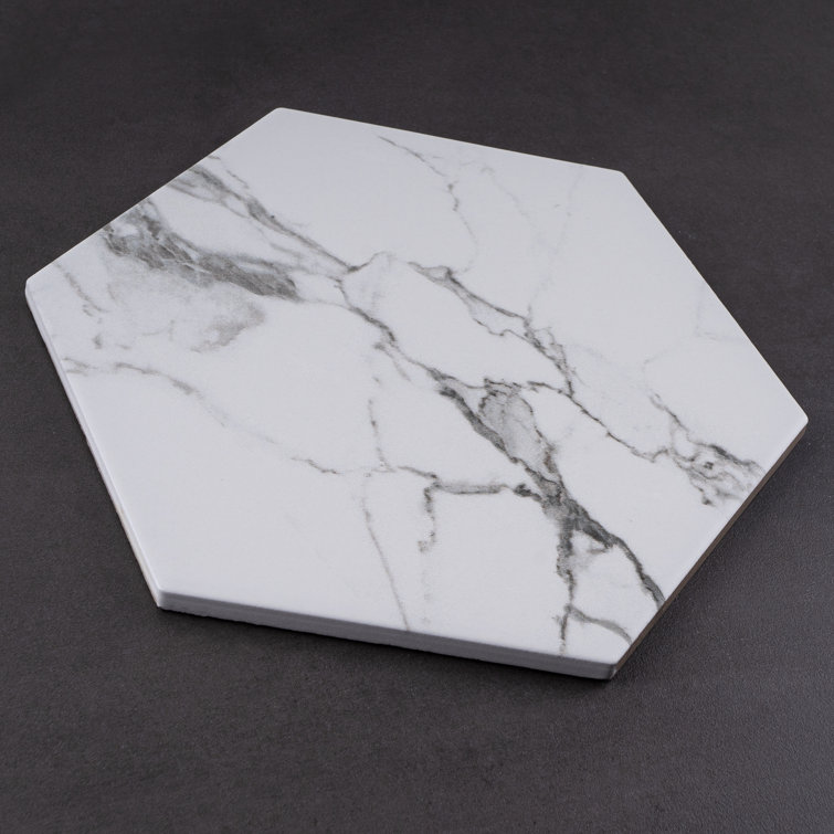 Elegance 7.87" x 9.45" Porcelain Marble Look Wall & Floor Tile