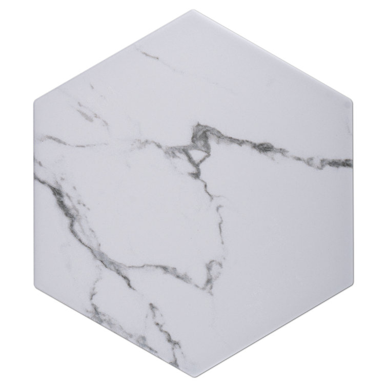 Elegance 7.87" x 9.45" Porcelain Marble Look Wall & Floor Tile