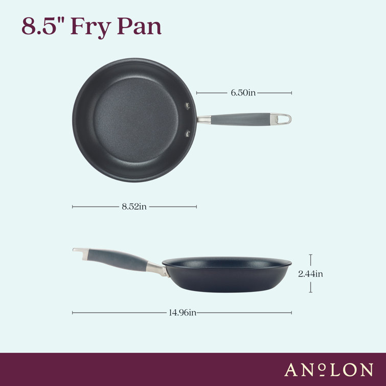 8.5-Inch Gray Aluminum Nonstick Frying Pan with Ceramic Coating