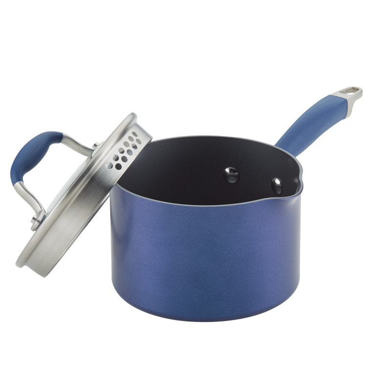 Anolon Anolon Advanced Home Hard Anodized Nonstick Saucepan With Straining Lid, 2 Quart