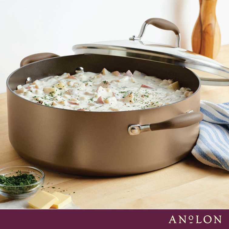 Bronze Hard-Anodized Aluminum 7.5-Quart Nonstick Stockpot with Lid