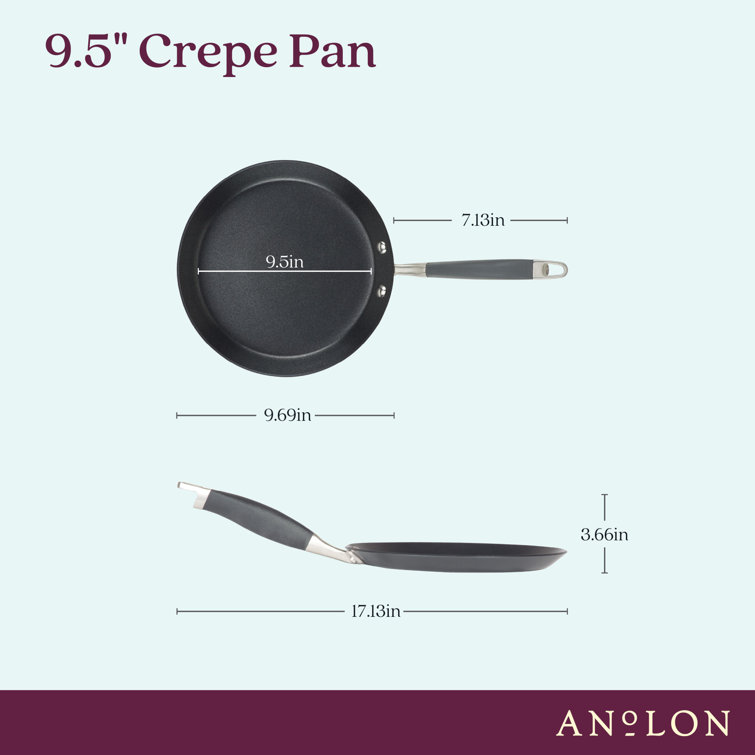Anolon 9.5 Inch Gray Hard Anodized Nonstick Crepe Pan