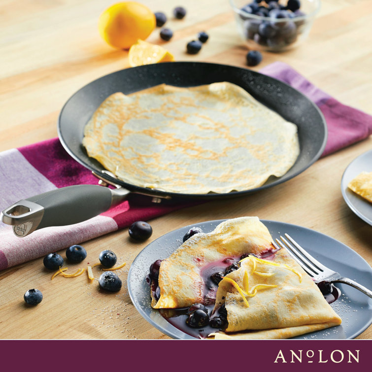 Anolon 9.5 Inch Gray Hard Anodized Nonstick Crepe Pan
