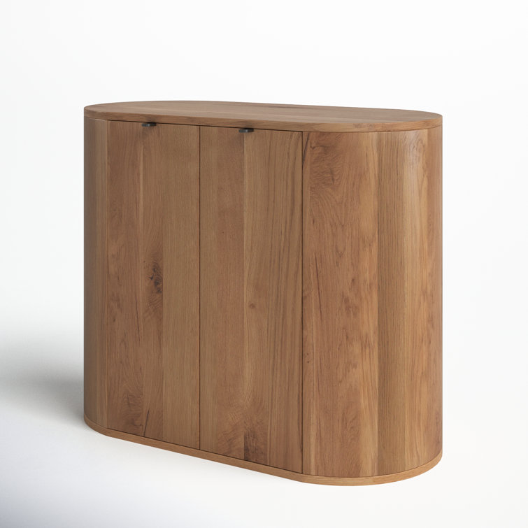 Natural Oak Curved Minimalist Buffet Sideboard