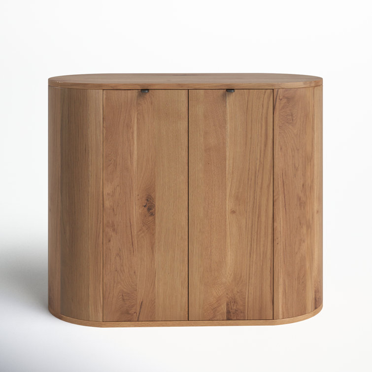 Natural Oak Curved Minimalist Buffet Sideboard